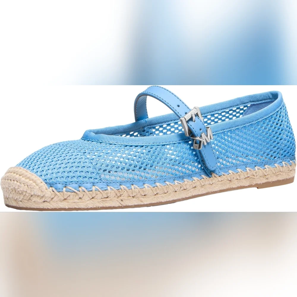 MICHAEL Michael Kors Women's Lynn Blue Mesh Ballet Espadrille Size 10